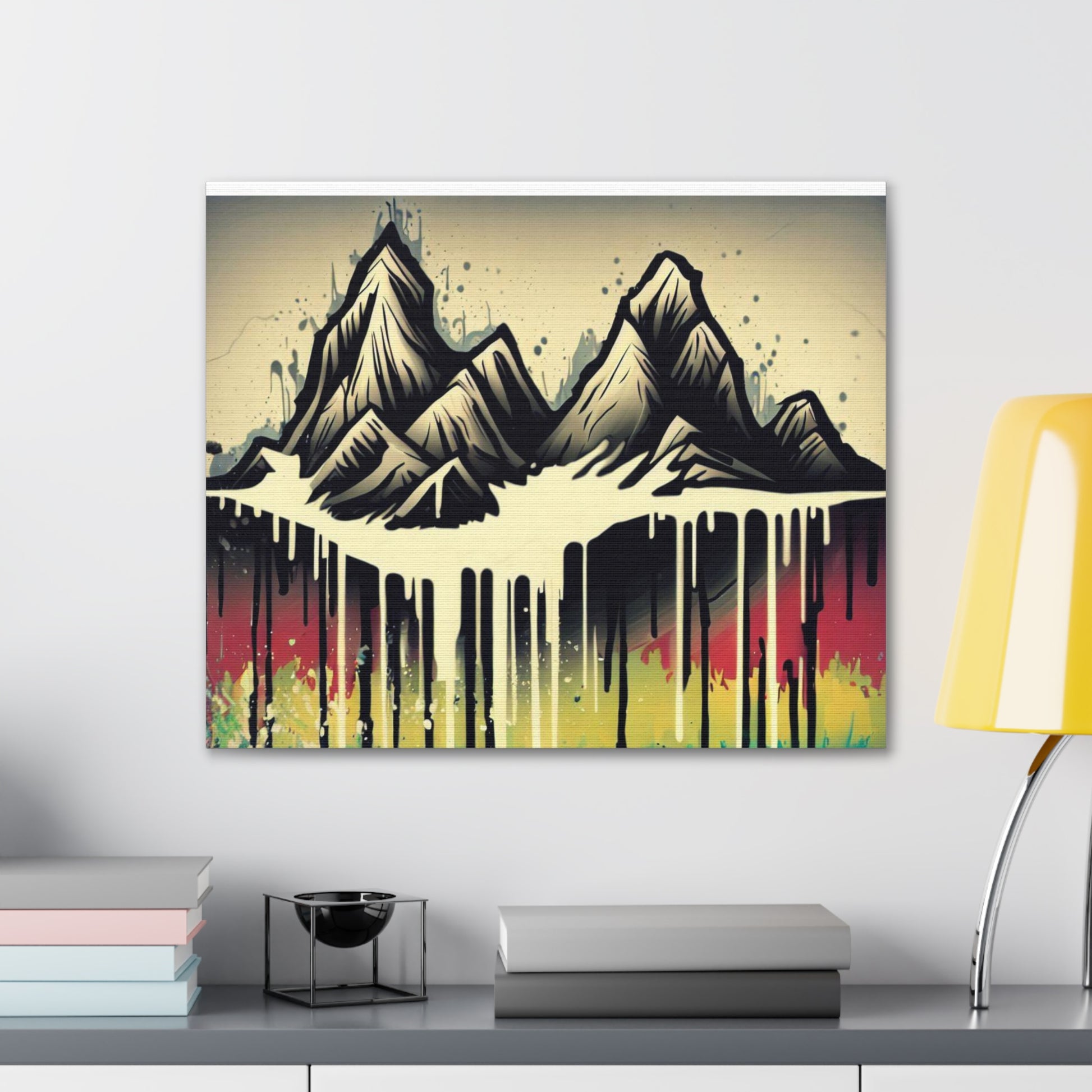 Mountain Waterfall, Graffiti-inspired home decor, Modern street art prints, Graffiti wall art, Street art canvas art, Graffiti artist prints - SaviTraviDesigns