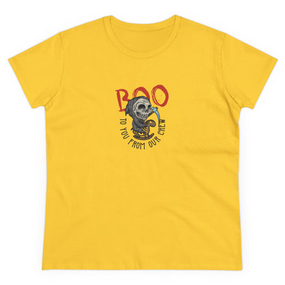 Boo To You and Our Crew, Halloween Graphic Shirts, Spooky Halloween Shirts, Scary Halloween Shirt Designs, Cute Halloween Graphic Tees, Funny Halloween Shirt Ideas Daisy