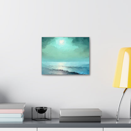 Moon wall art, Ocean wall art, ocean art, Canvas Gallery Wraps