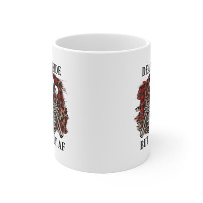 Dead Inside but Jolly AF, Christmas Mug, Personalized Mug Designs, Creative Coffee Cups, Unique Mug Artwork, Printed Coffee Mugs, Artist-Designed Mugs