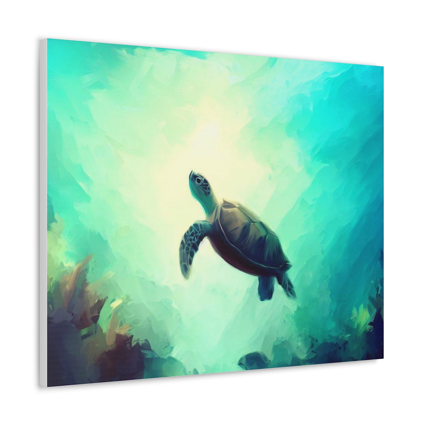 Sea Turtle wall art, ocean art, Canvas Gallery Wraps, Ocean Animal, Turtle