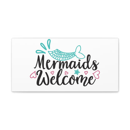 Mermaids Welcome, Mermaid Wall Art, Coastal Mermaid Decor, Beach House Mermaid Signs, Nautical Mermaid Decor, Mermaid Nursery Wall Decor - SaviTraviDesigns