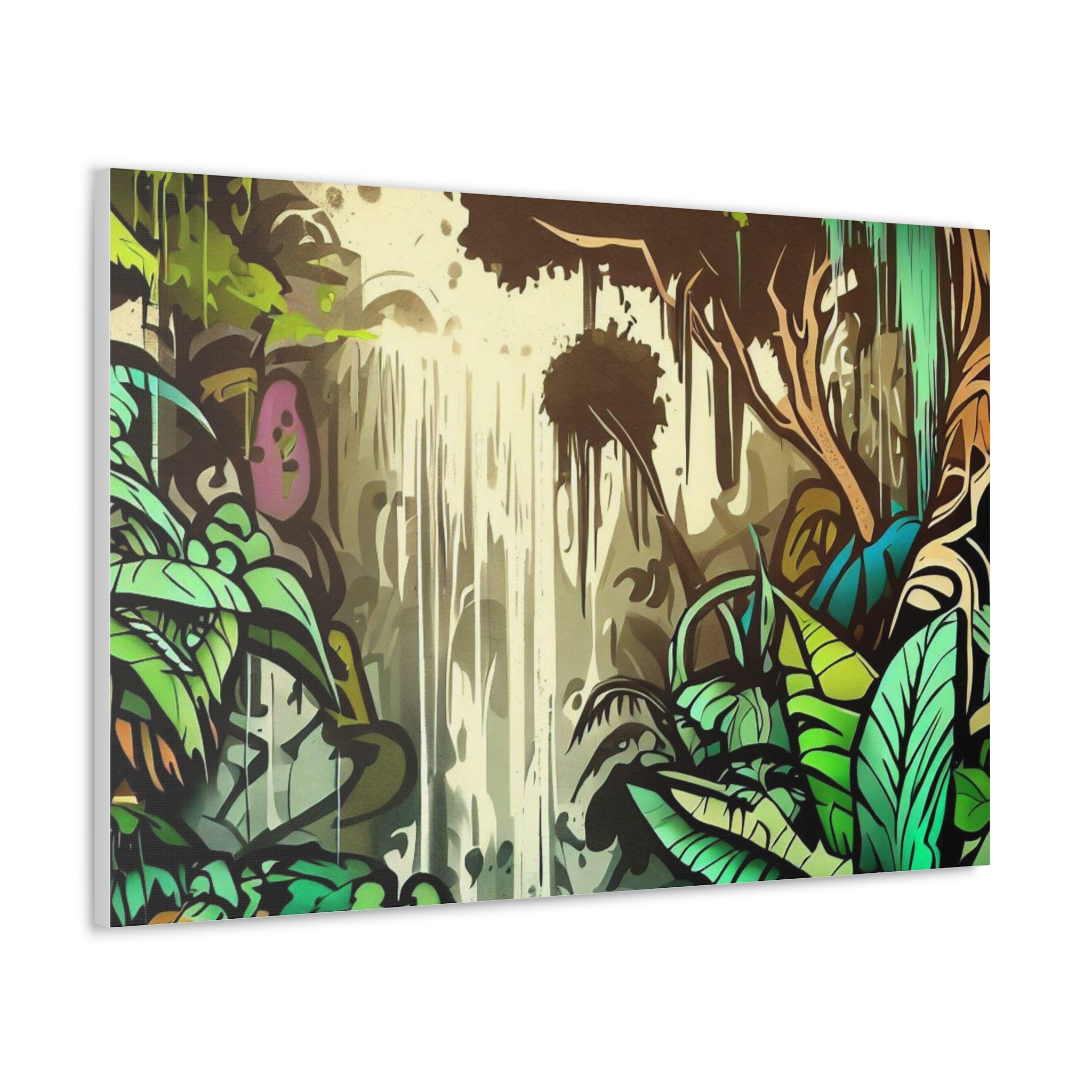 Jungle Waterfall, Rainforest Waterfall, Graffiti-inspired home decor ...