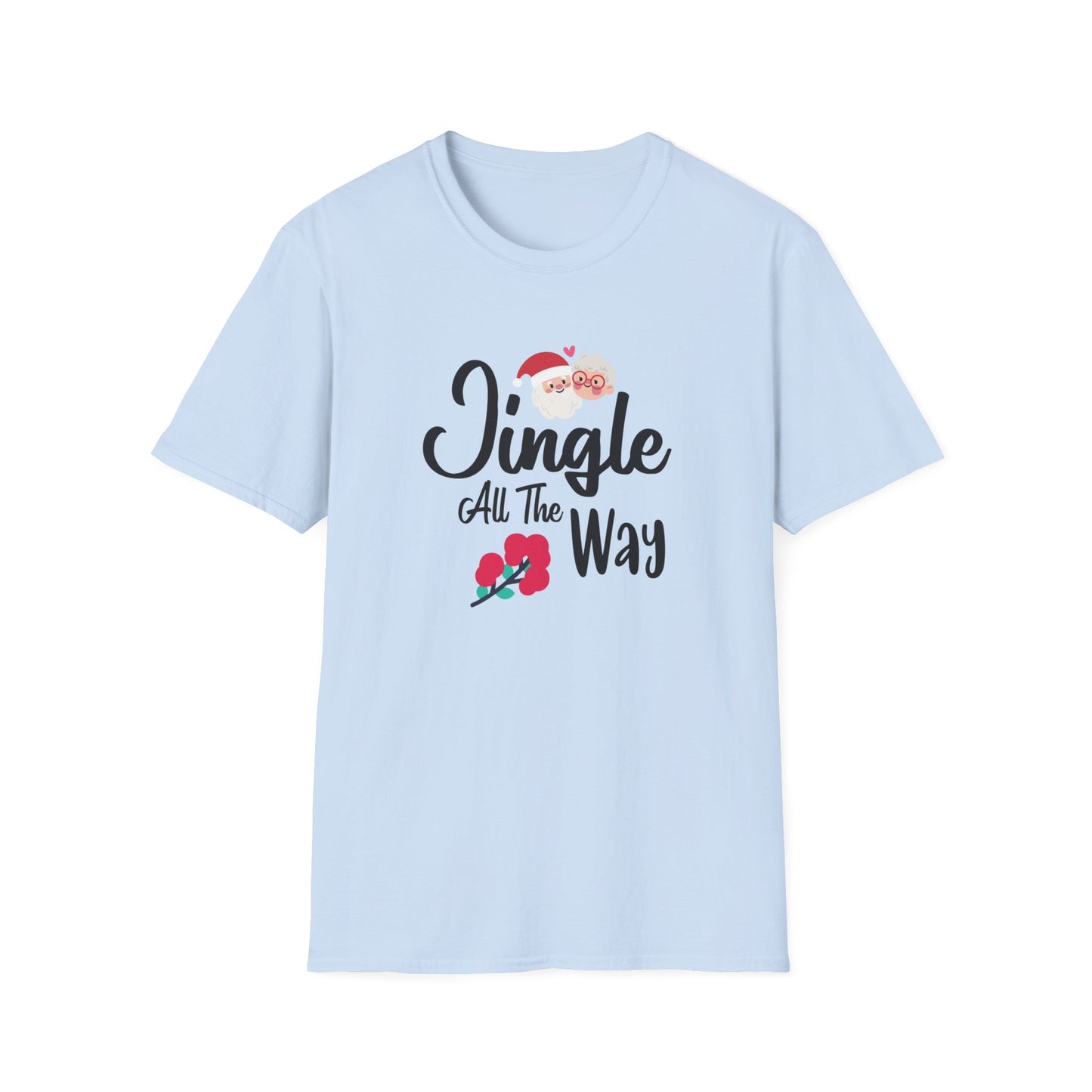 Jingle All The Way Holiday Graphic Shirt Light Blue