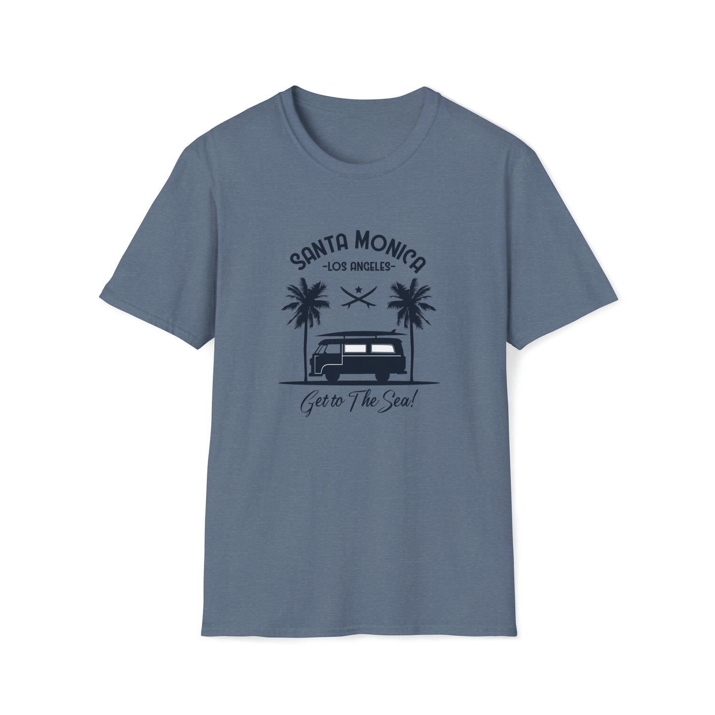 Santa Monica Surf Lifestyle |Beach Lifestyle Shirts | Summer Vibe Apparel Heather Indigo