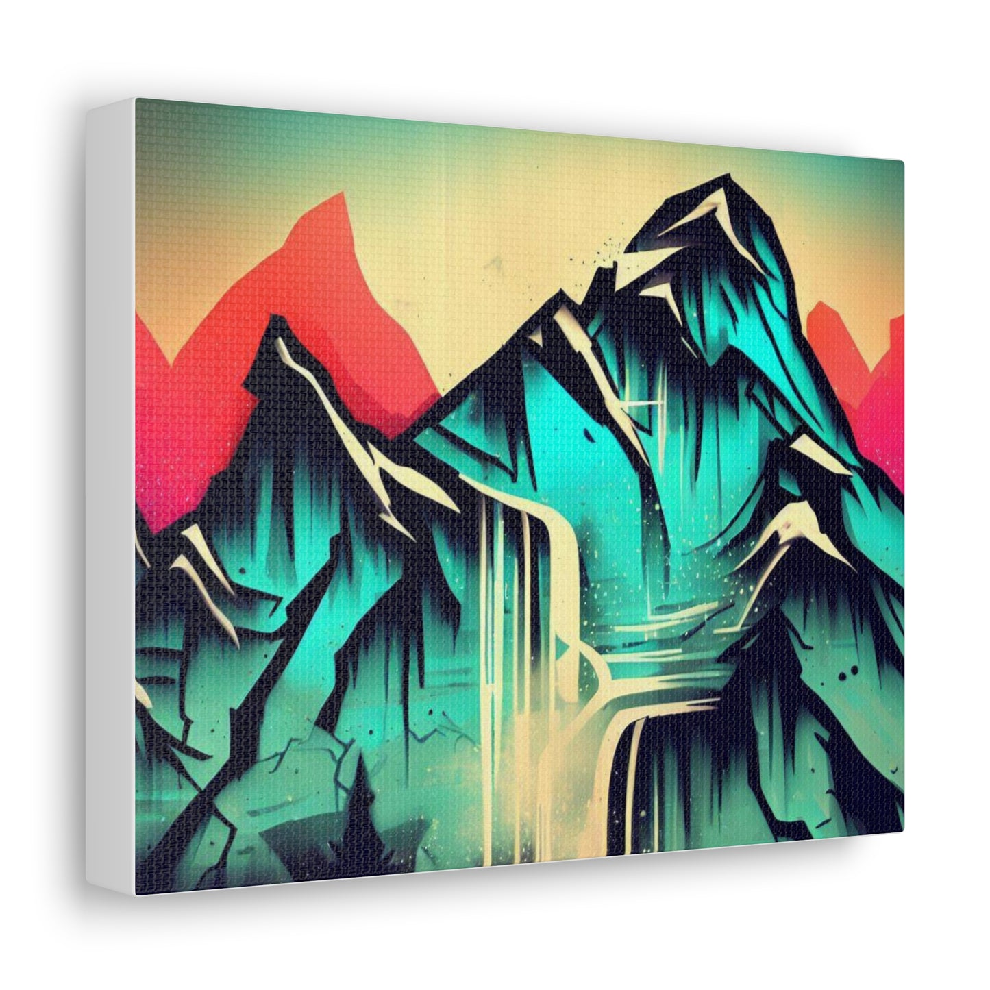 Blue Mountain, Mountain Sunset, Graffiti-inspired home decor, Modern street art prints, Graffiti wall art, Street art canvas art, Graffiti artist prints - SaviTraviDesigns