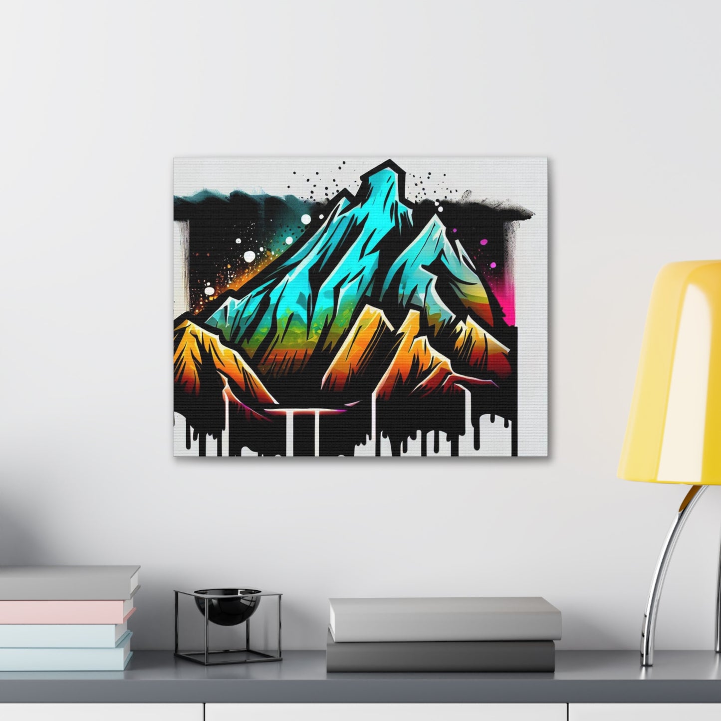 Mountain Rain, Rainbow Mountain, Graffiti art prints, Street art canvas, Urban art decor, Graffiti-style wall art, Graffiti canvas prints, Street art posters - SaviTraviDesigns