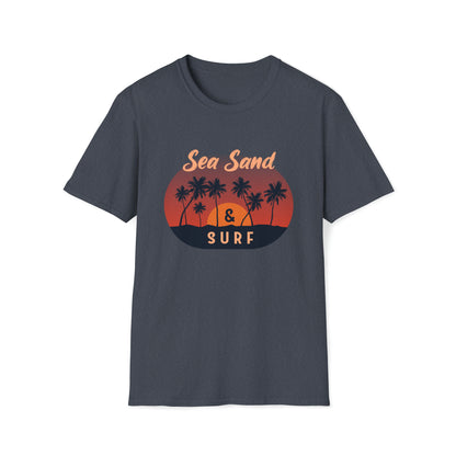 Sea Sand and Surf |Beach Lifestyle Shirts | Summer Vibe Apparel Heather Navy