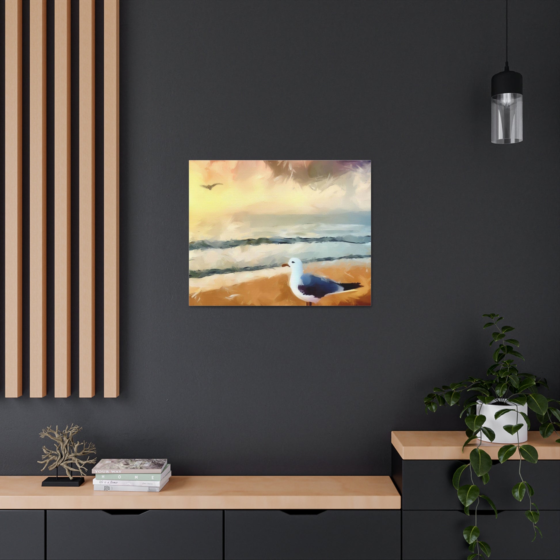 Seagull Painting, Beach wall art, Ocean Wall Art, Canvas Gallery Wraps