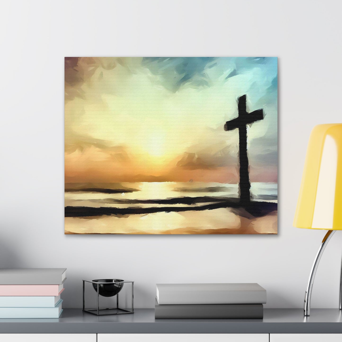 Christian wall art, Cross wall art, Beach art, ocean art, Canvas Gallery Wraps - SaviTraviDesigns