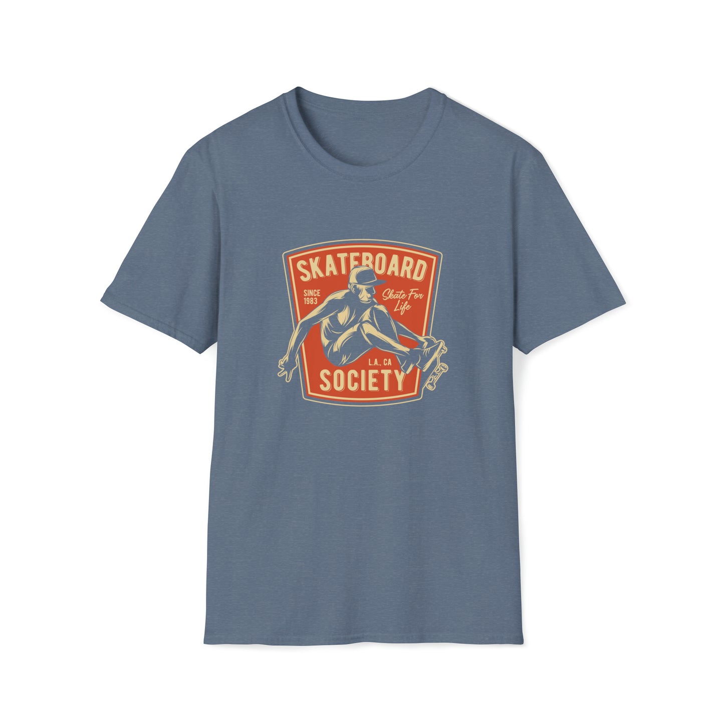 Skateboard Society |Beach Lifestyle Shirts | Summer Vibe Apparel Heather Indigo