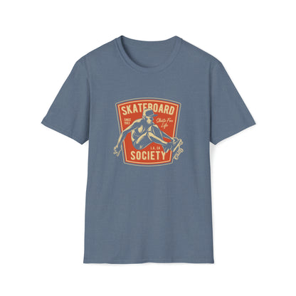 Skateboard Society |Beach Lifestyle Shirts | Summer Vibe Apparel Heather Indigo