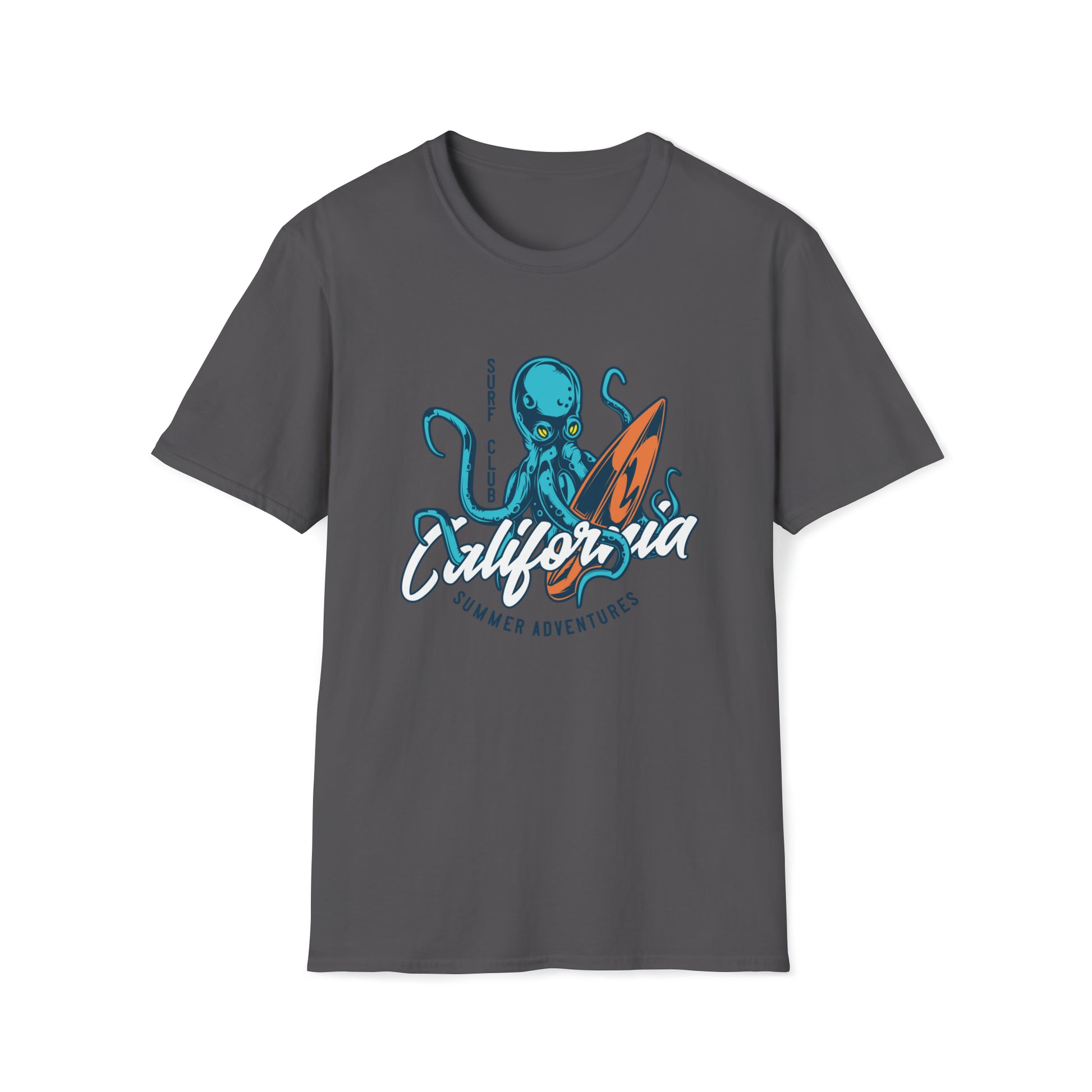 California Summer Adventures Surf Club |Beach Lifestyle Shirts | Summer Vibe Apparel Charcoal