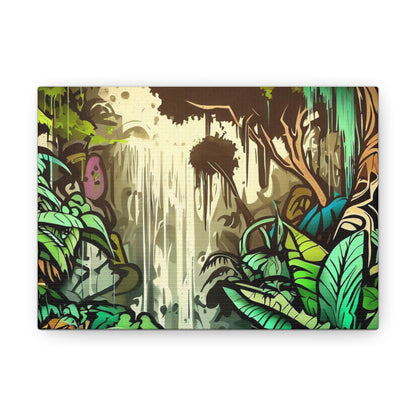 Jungle Waterfall, Rainforest Waterfall, Graffiti-inspired home decor, Modern street art prints, Graffiti wall art, Street art canvas art, Graffiti artist prints