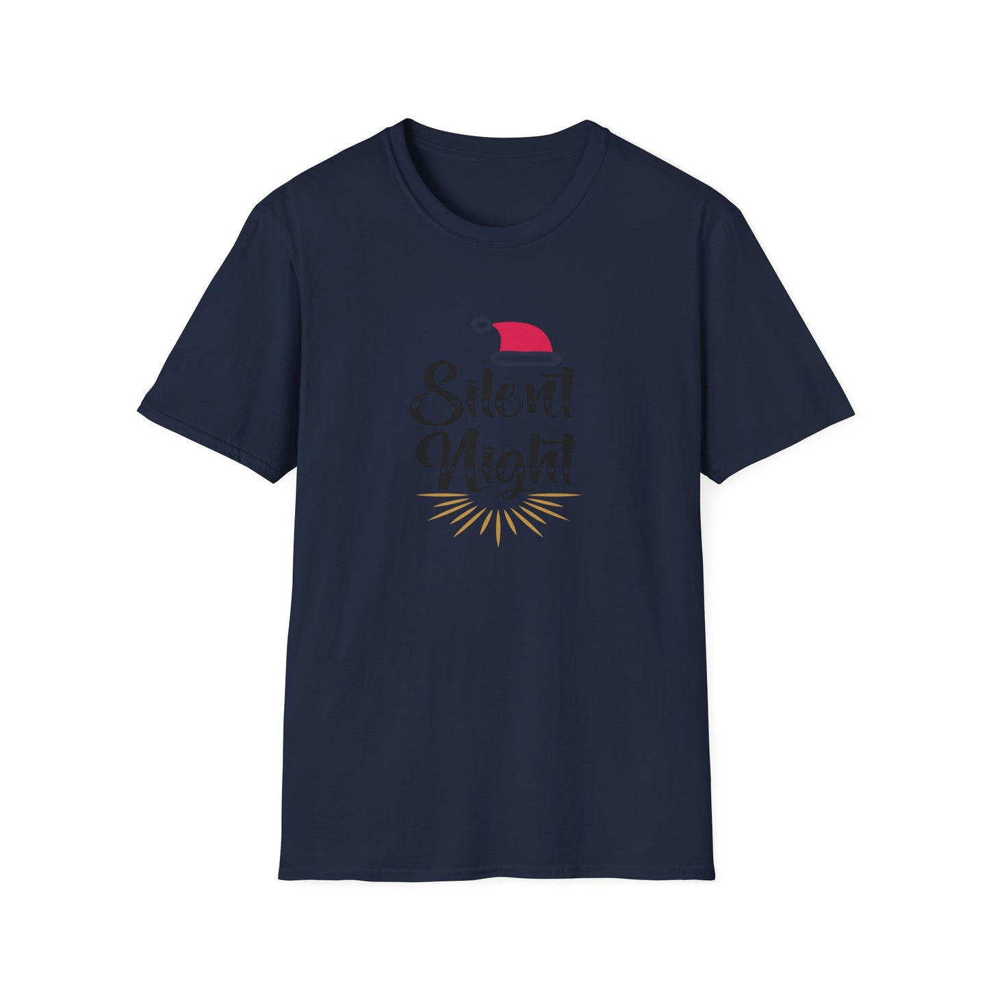 Silent Night Holiday Graphic T Shirt Navy