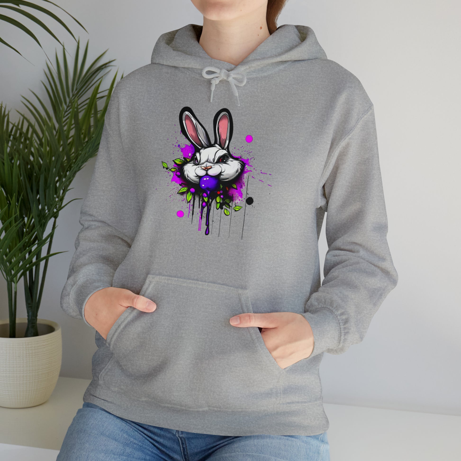 Bunny Hoodie, Graffiti Hoodie, Graffiti Sweatshirt, Bunny Urban art, Hooded Sweatshirt