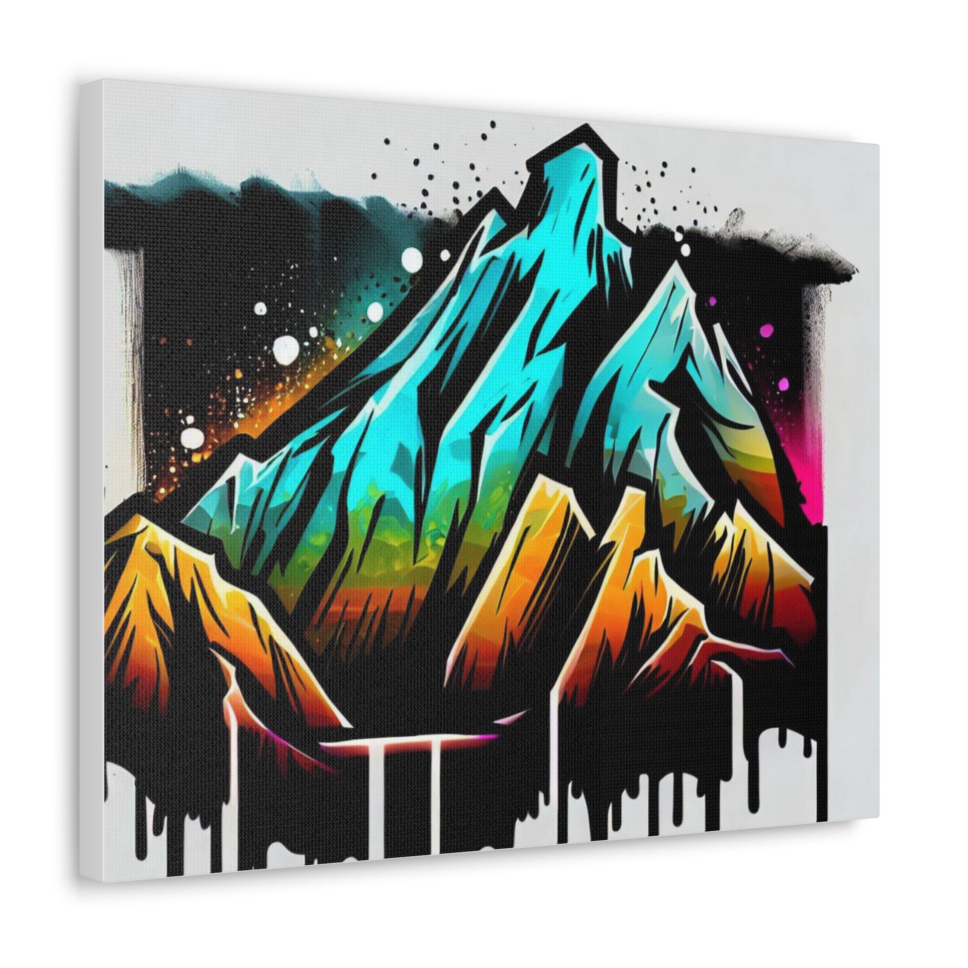 Mountain Rain, Rainbow Mountain, Graffiti art prints, Street art canvas, Urban art decor, Graffiti-style wall art, Graffiti canvas prints, Street art posters - SaviTraviDesigns