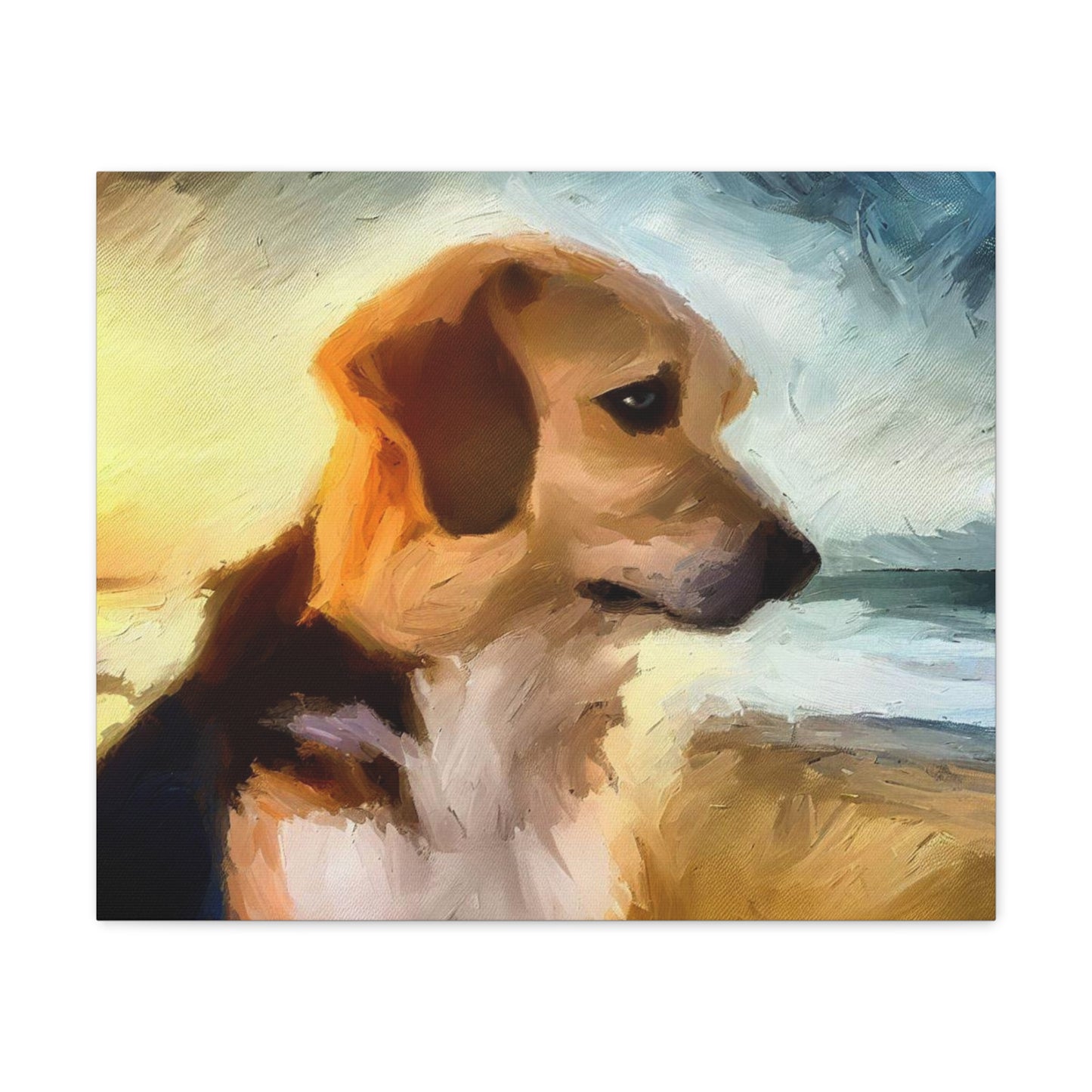 Dog wall art, beach wall art, ocean art, Canvas Gallery Wraps, Pet Beach - SaviTraviDesigns