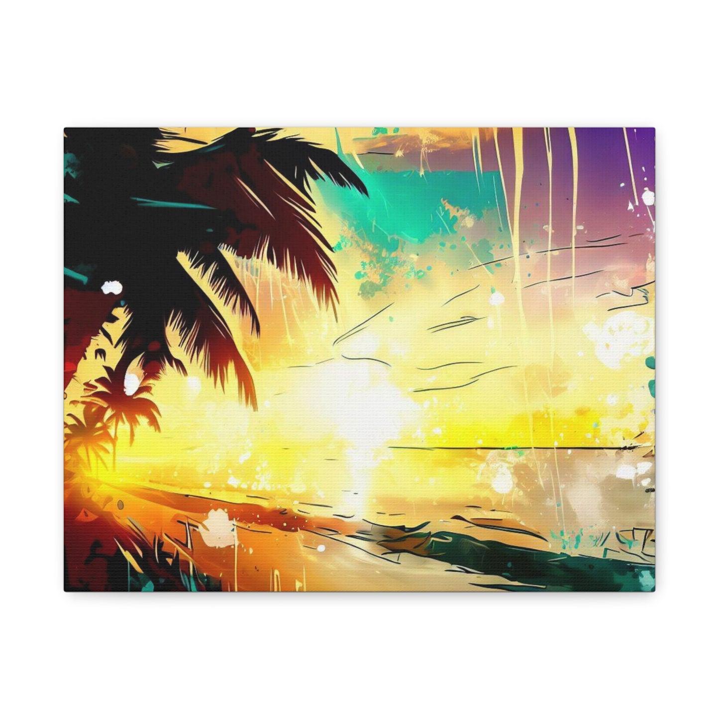 Palm Tree Sunset, Graffiti art prints, Street art canvas, Urban art decor, Graffiti-style wall art, Graffiti canvas prints, Street art posters - SaviTraviDesigns