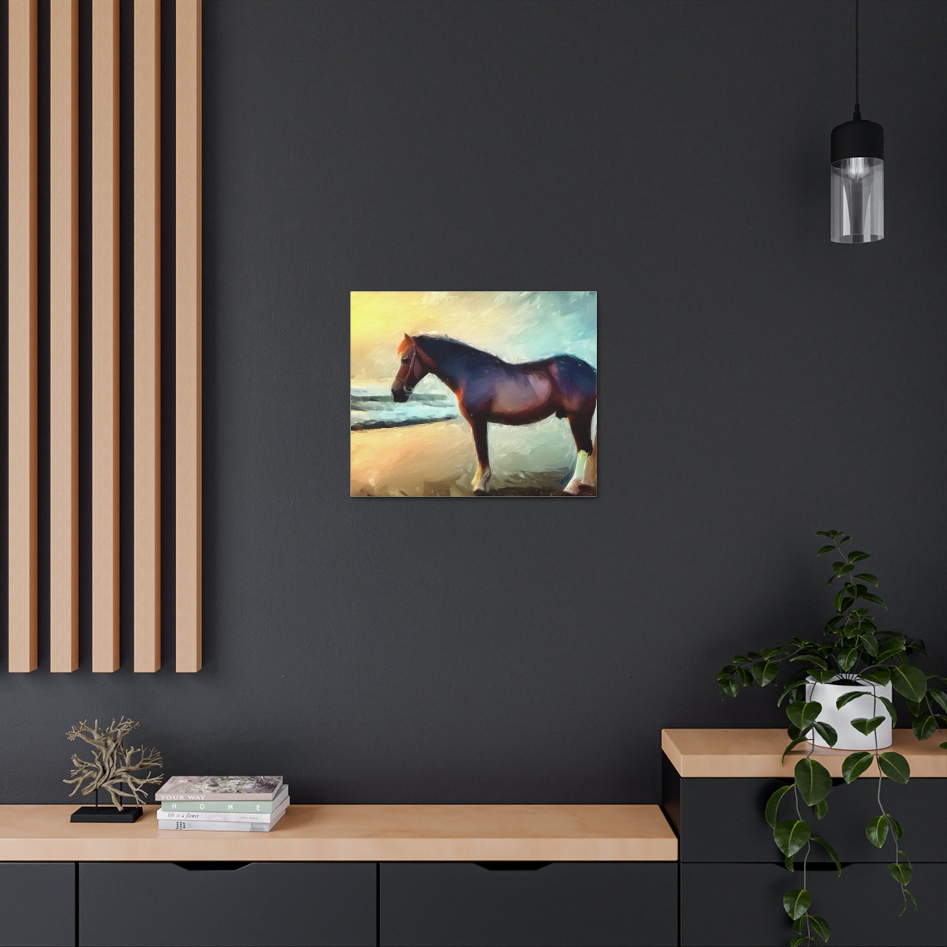 Horse wall art, Beach wall art, ocean art, Canvas Gallery Wraps, Horse Beach, Sunset Beach - SaviTraviDesigns