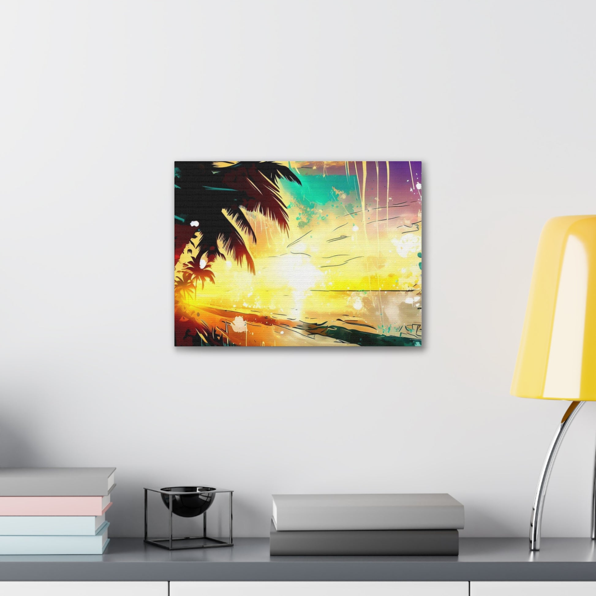 Palm Tree Sunset, Graffiti art prints, Street art canvas, Urban art decor, Graffiti-style wall art, Graffiti canvas prints, Street art posters - SaviTraviDesigns