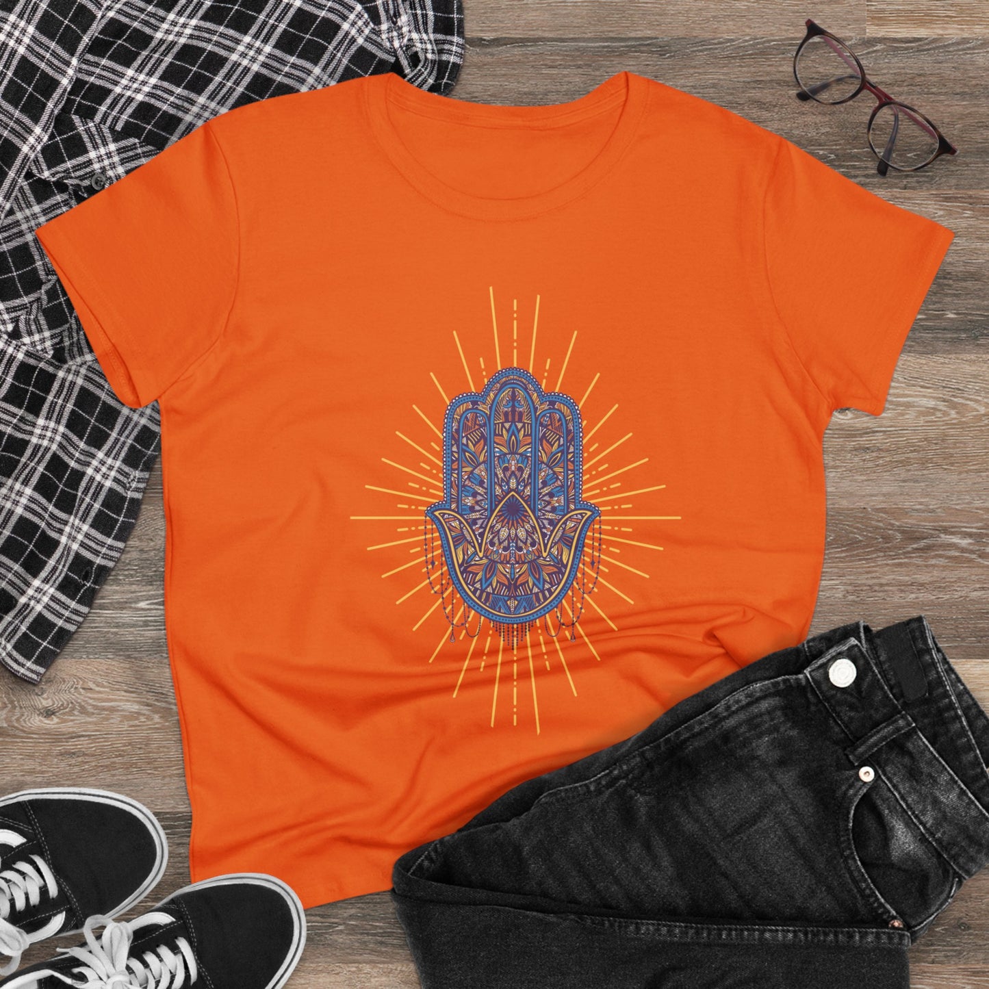 Meditation T-Shirts, Yoga Graphic Tees, Mindfulness Apparel, Zen T-Shirts, Spiritual Shirts, Chakra Tees, Womens T-Shirt Orange