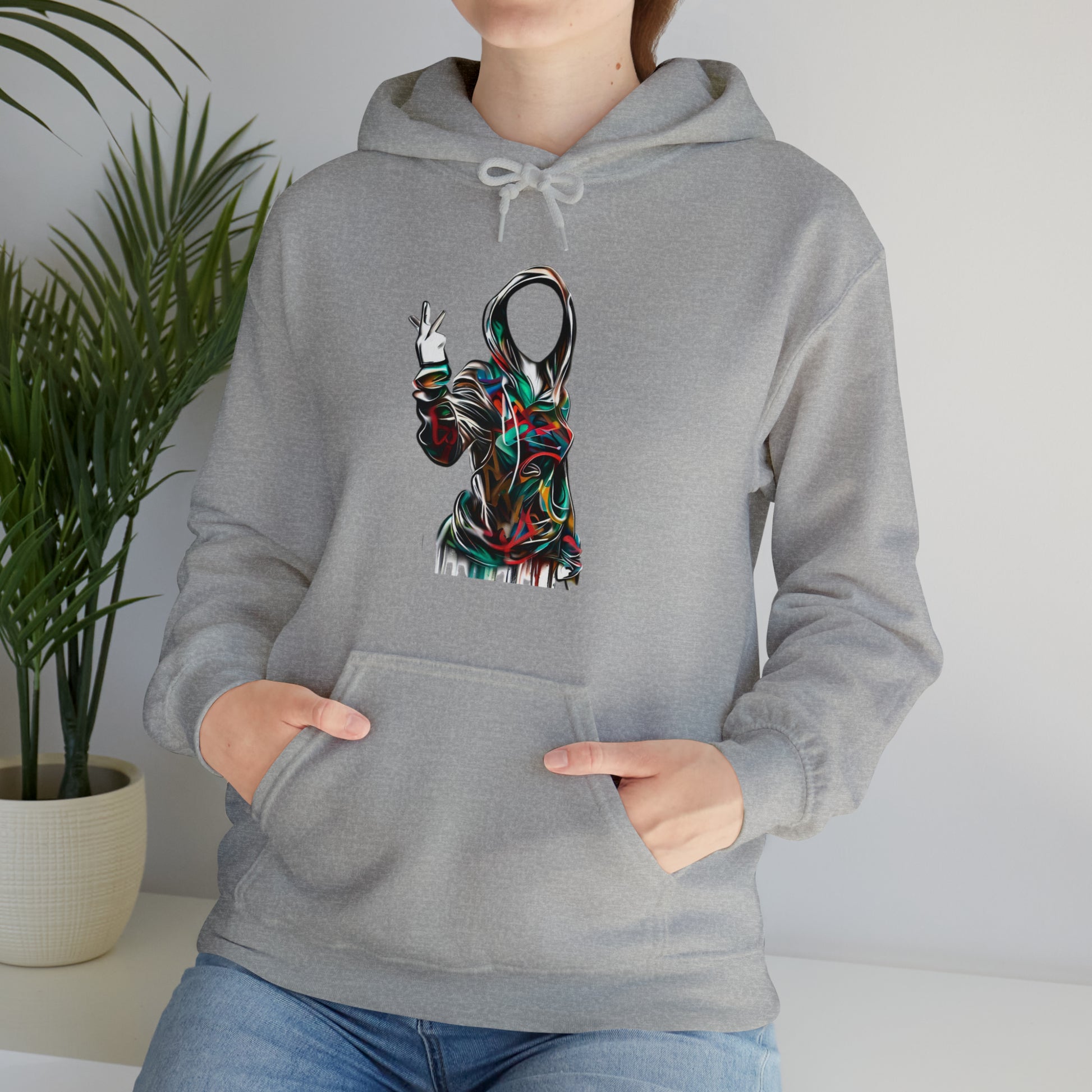 Graffiti Hoodie, Hooded Sweatshirt, Digital Female, Urban Street Design - SaviTraviDesigns