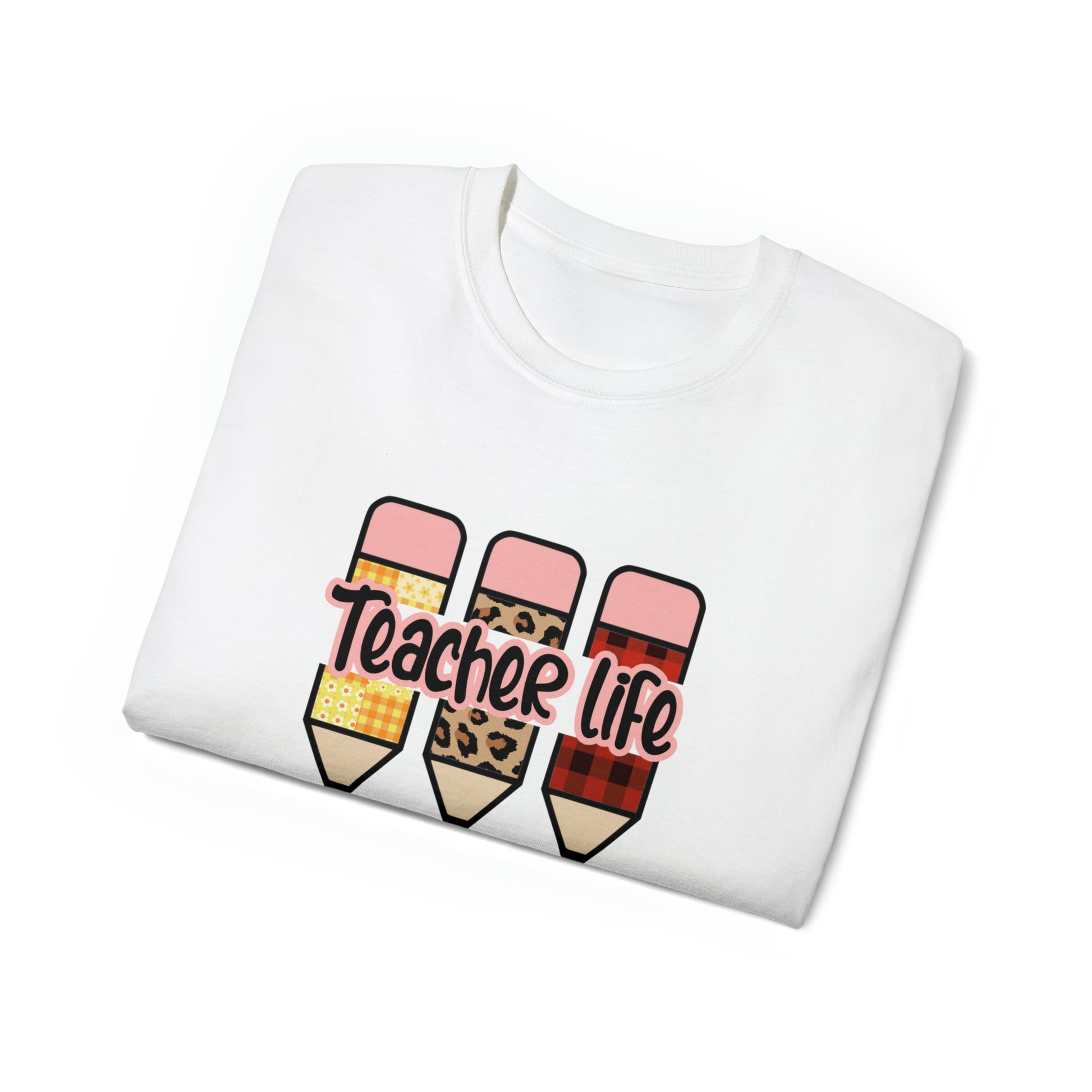 Teacher Life, Teacher Pencil, Teacher Graphic Design Shirts, Educator T-Shirt Designs, Classroom Theme Shirts, Inspirational Teacher Tees, Teacher Appreciation Shirts - SaviTraviDesigns