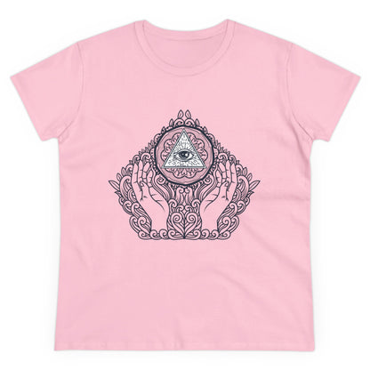 Meditation T-Shirts, Yoga Graphic Tees, Mindfulness Apparel, Zen T-Shirts, Spiritual Shirts, Chakra Tees, Womens T-Shirt Light Pink