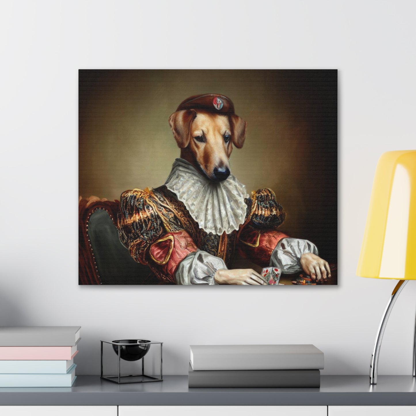 Fancy Dog, Canvas Dog Art, Dog Wall Art, Canine Canvas Art, Canvas Gallery Wraps