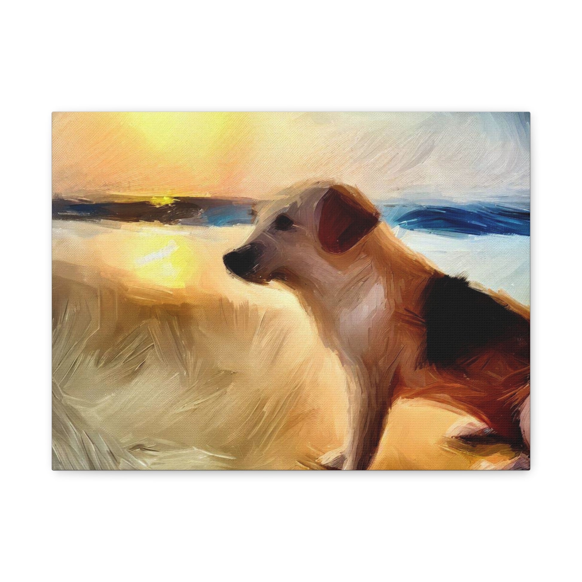 Dog wall art, beach wall art, ocean art, Canvas Gallery Wraps, Pet Beach - SaviTraviDesigns