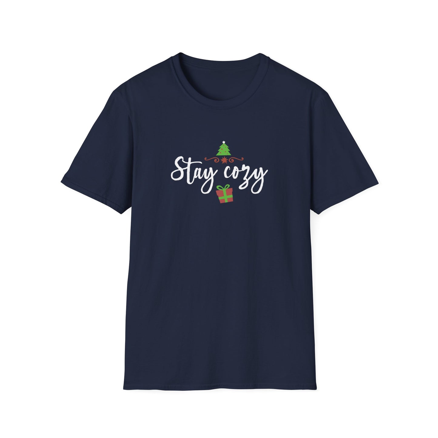 Stay Cozy Holiday Graphic T Shirt Navy