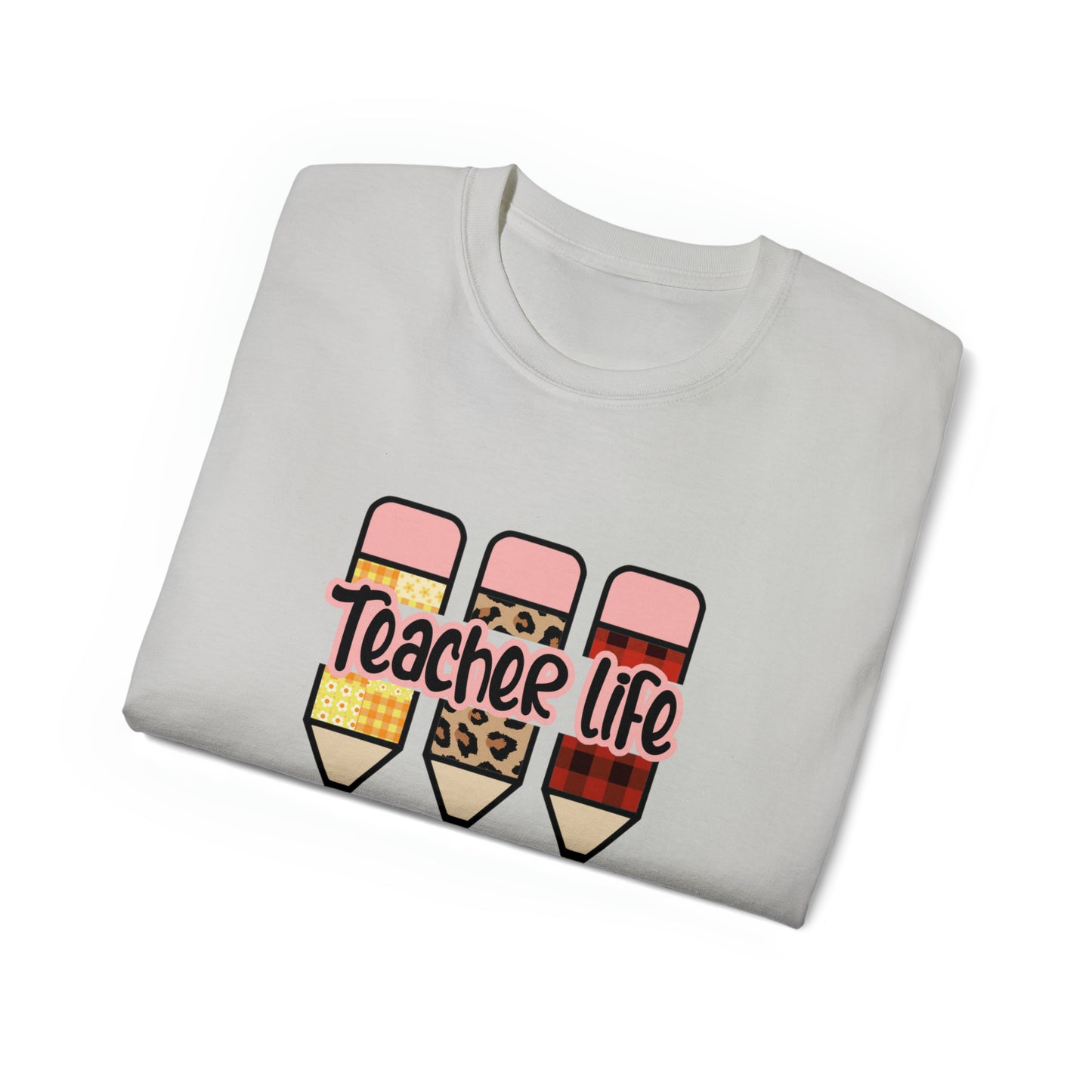 Teacher Life, Teacher Pencil, Teacher Graphic Design Shirts, Educator T-Shirt Designs, Classroom Theme Shirts, Inspirational Teacher Tees, Teacher Appreciation Shirts - SaviTraviDesigns