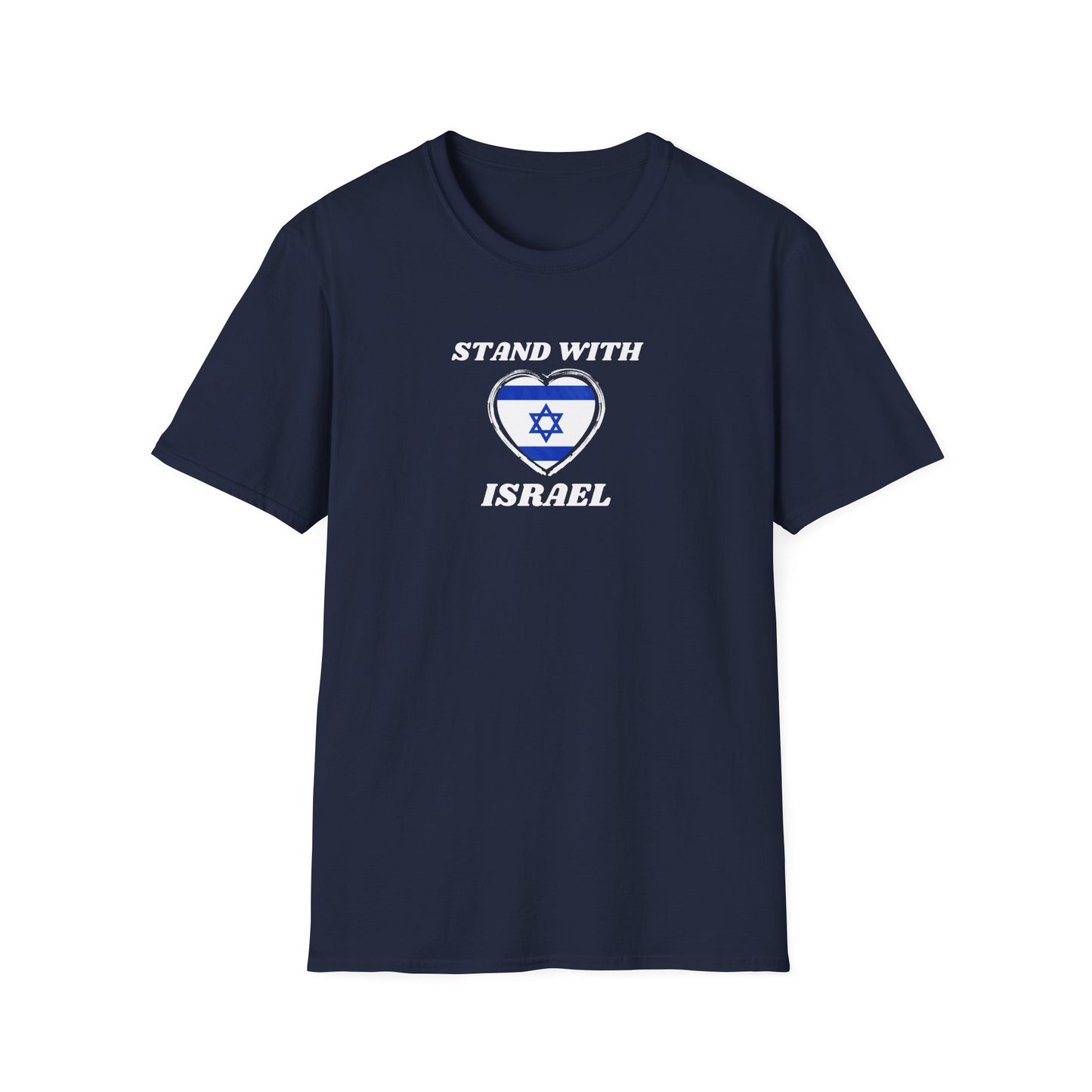 Stand with Israel Flag T-Shirt Navy