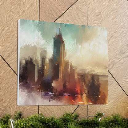 Cityscape wall art, city wall art, city art, Canvas Gallery Wraps