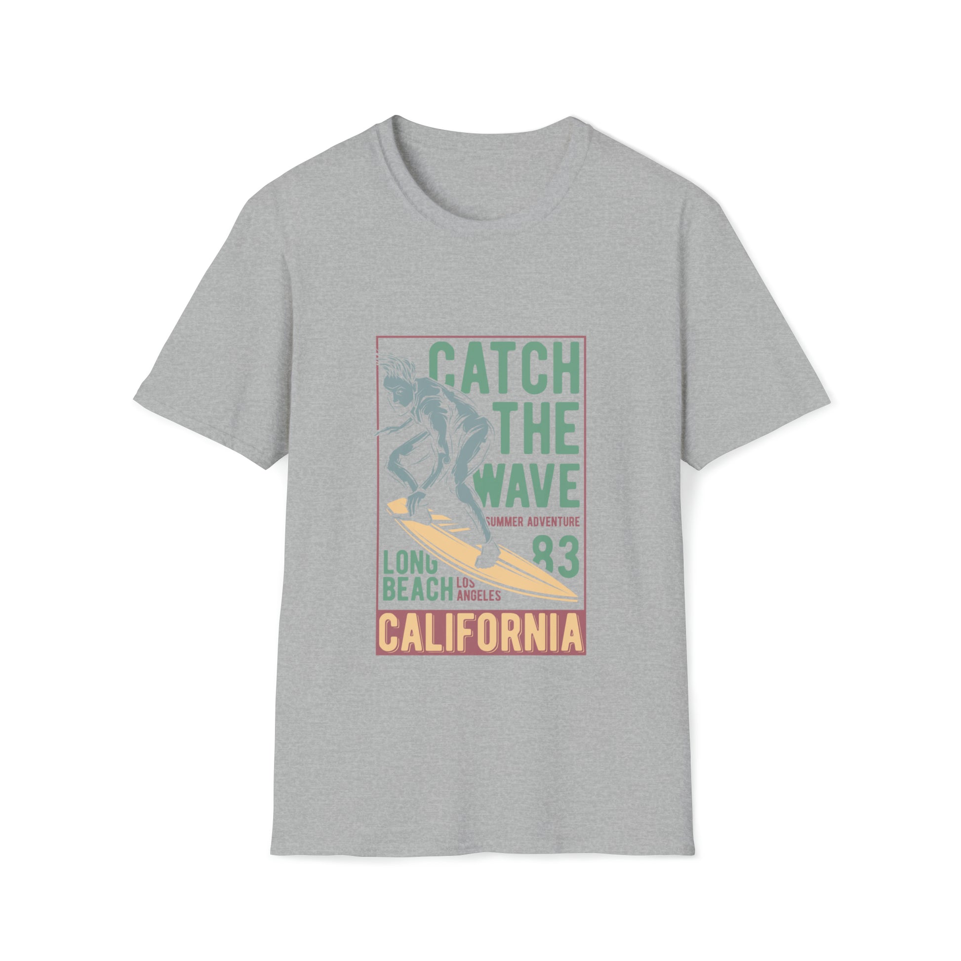 Catch The Wave California, Beachwear Graphics, Tropical T-Shirt Designs, Ocean-Inspired Shirts, Surfing Graphics, Sun and Sand Apparel, Summer Wardrobe Essentials - SaviTraviDesigns