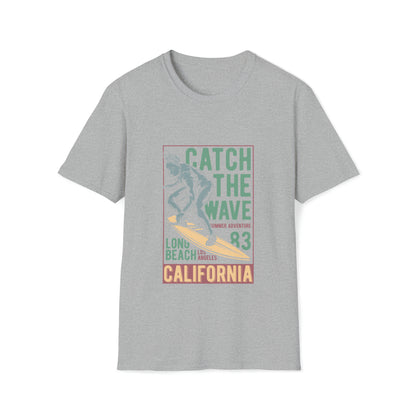 Catch The Wave California, Beachwear Graphics, Tropical T-Shirt Designs, Ocean-Inspired Shirts, Surfing Graphics, Sun and Sand Apparel, Summer Wardrobe Essentials - SaviTraviDesigns