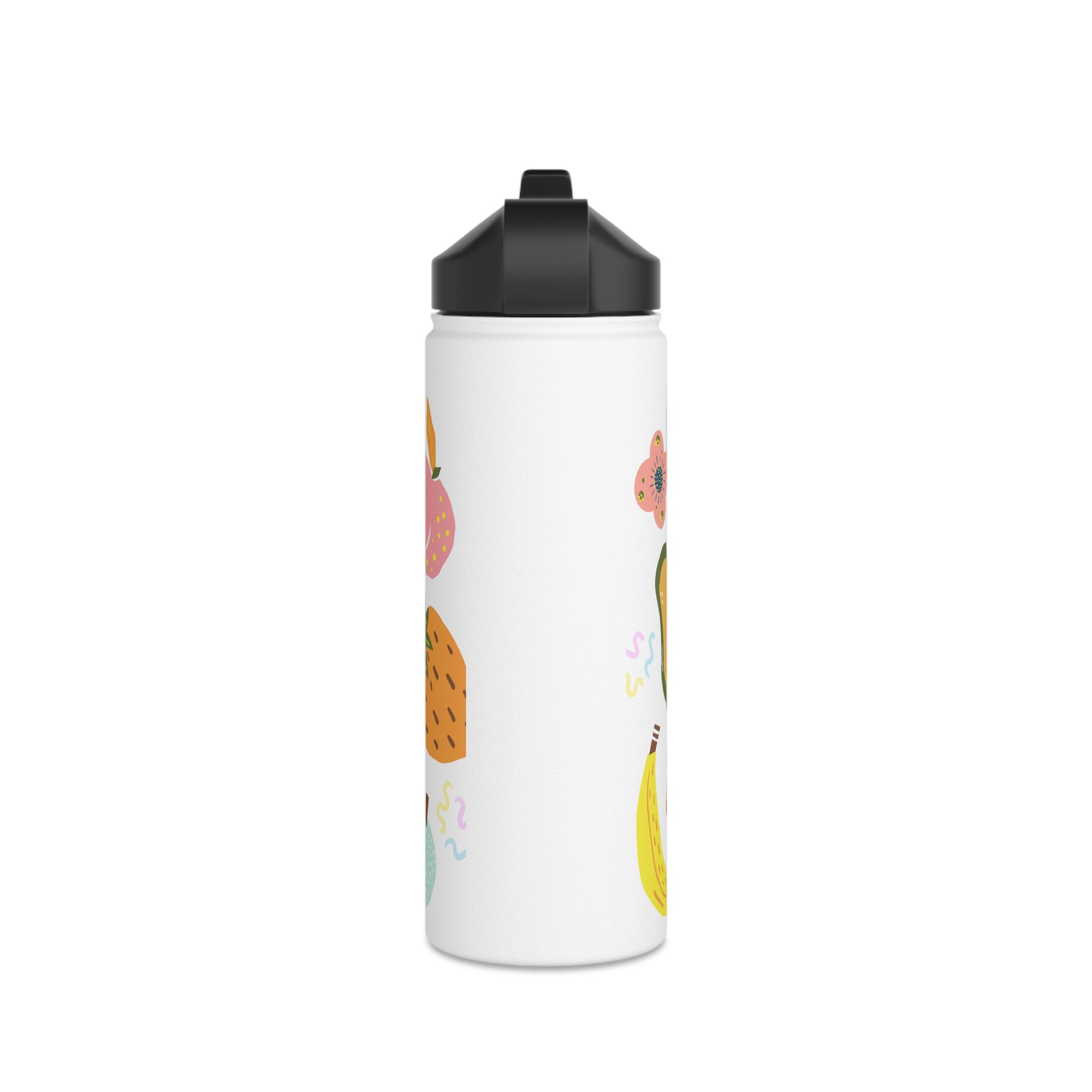 Fruit water bottle, design water bottle, Stainless Steel Water Bottle, Standard Lid - SaviTraviDesigns