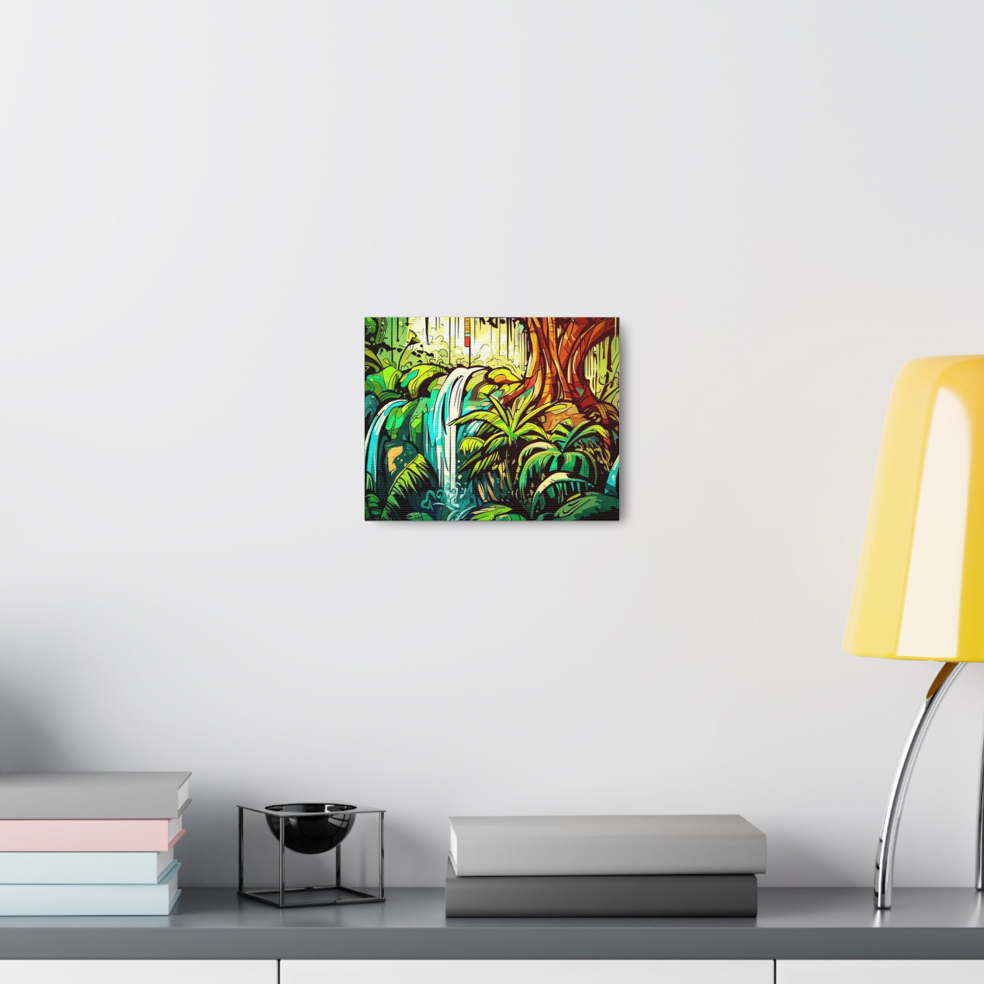 Rainforest Waterfall, Jungle Waterfall, Graffiti-inspired home decor, Modern street art prints, Graffiti wall art, Street art canvas art, Graffiti artist prints - SaviTraviDesigns