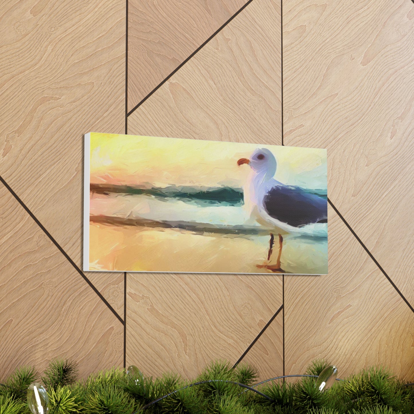 Seagull Beach, Beach wall art, Ocean wall art, Canvas Gallery Wraps