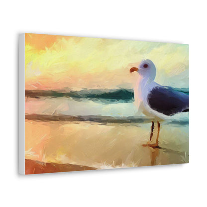 Seagull Beach, Beach wall art, Ocean wall art, Canvas Gallery Wraps