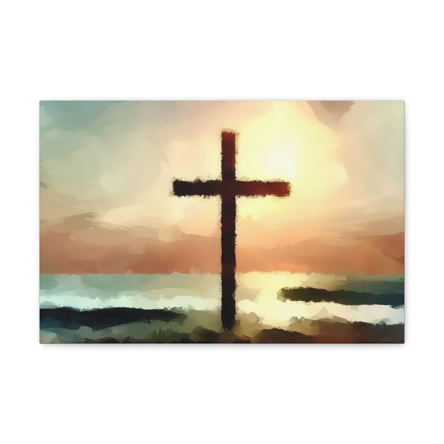 Christian wall art, Cross wall art, beach art, ocean art, Canvas Gallery Wraps - SaviTraviDesigns