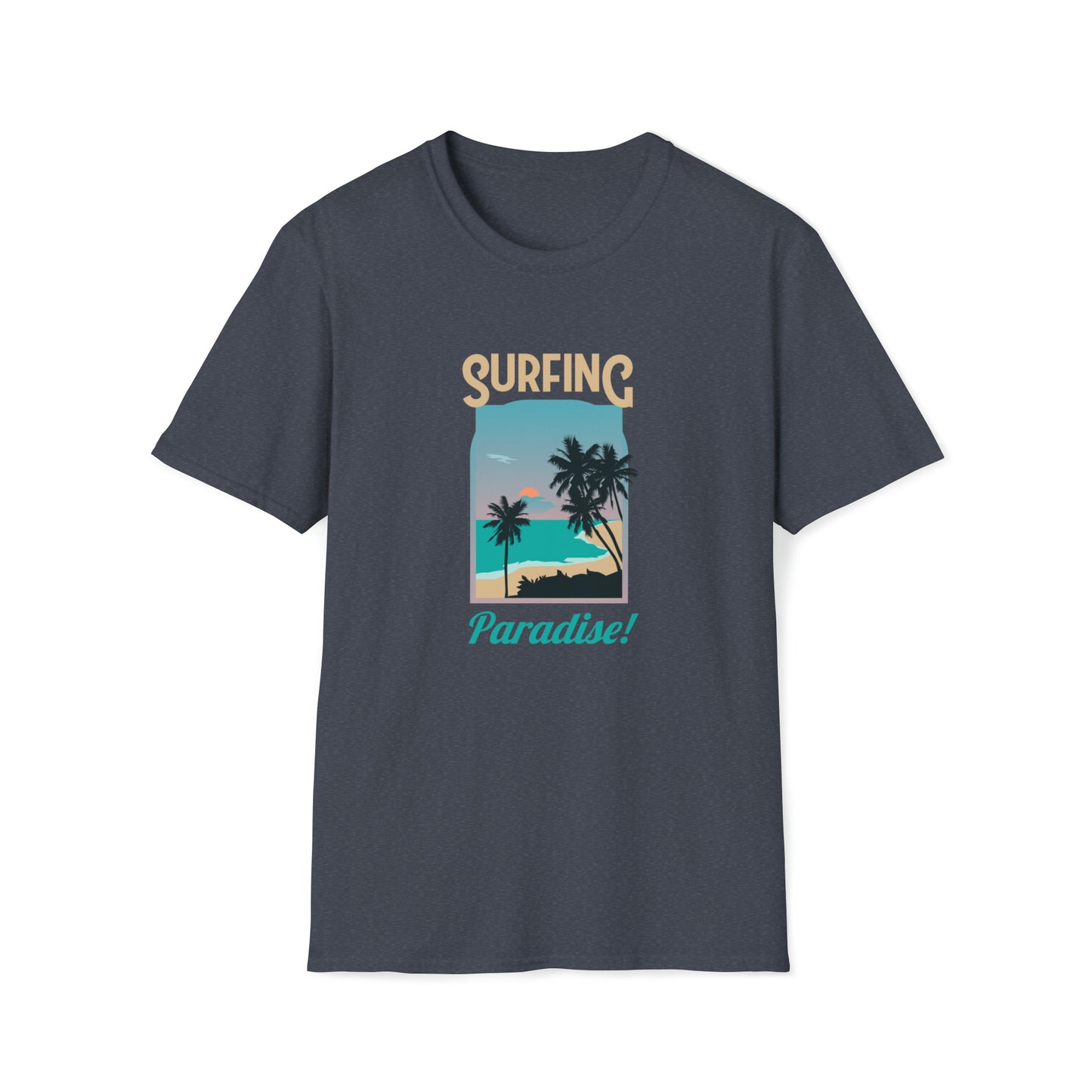 Surfing Paradise |Beach Lifestyle Shirts | Summer Vibe Apparel Heather Navy