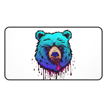 Graffiti mouse pad, Bear mouse pad, urban art Desk Mat, blue - SaviTraviDesigns