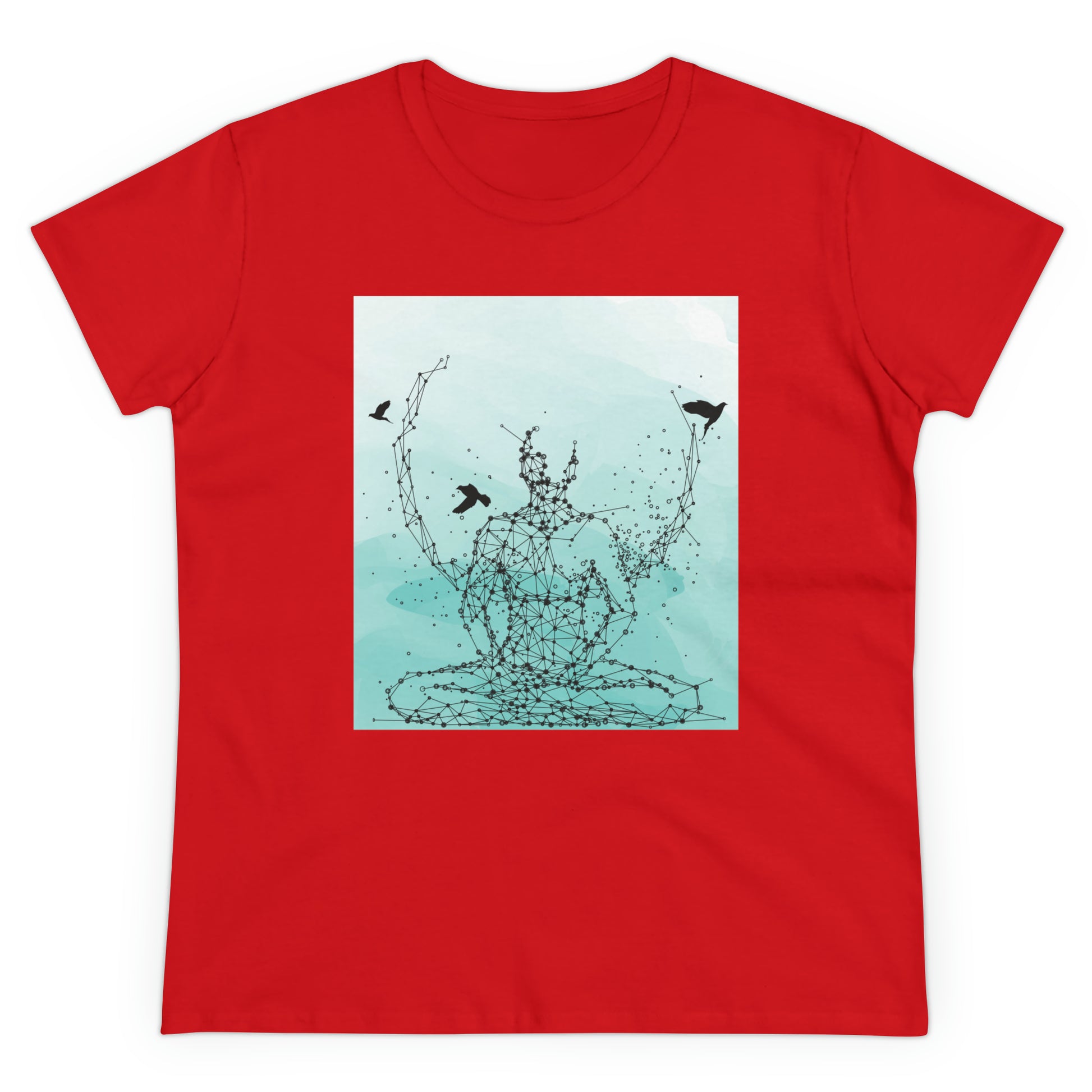 Meditation T-Shirts, Yoga Graphic Tees, Mindfulness Apparel, Zen T-Shirts, Spiritual Shirts, Chakra Tees, Womens T-Shirt Red