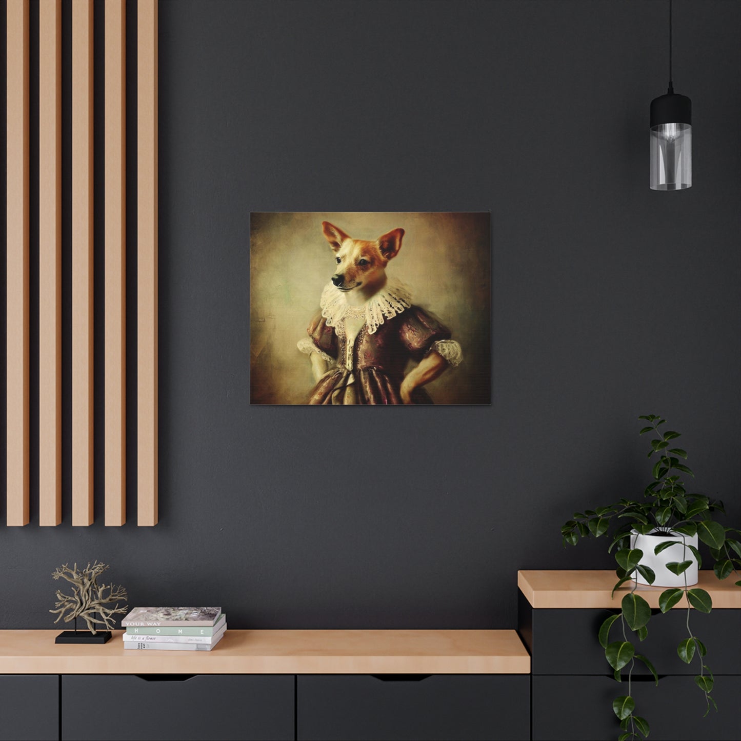 Fancy Dog, Canvas Dog Art, Dog Wall Art, Canine Canvas Art,Canvas Gallery Wraps