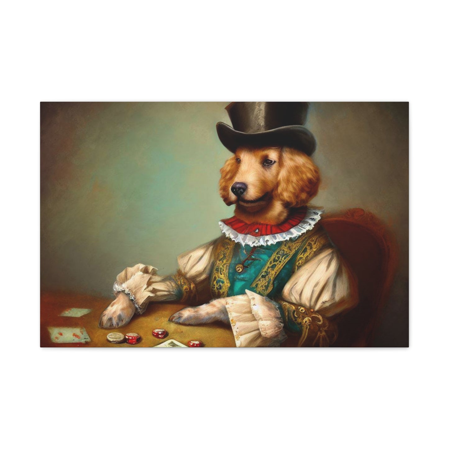 Fancy Dog, Canvas Dog Art, Dog Wall Art, Canine Canvas Art, Canvas Gallery Wraps 30" x 20" Premium Gallery Wraps (1.25″)