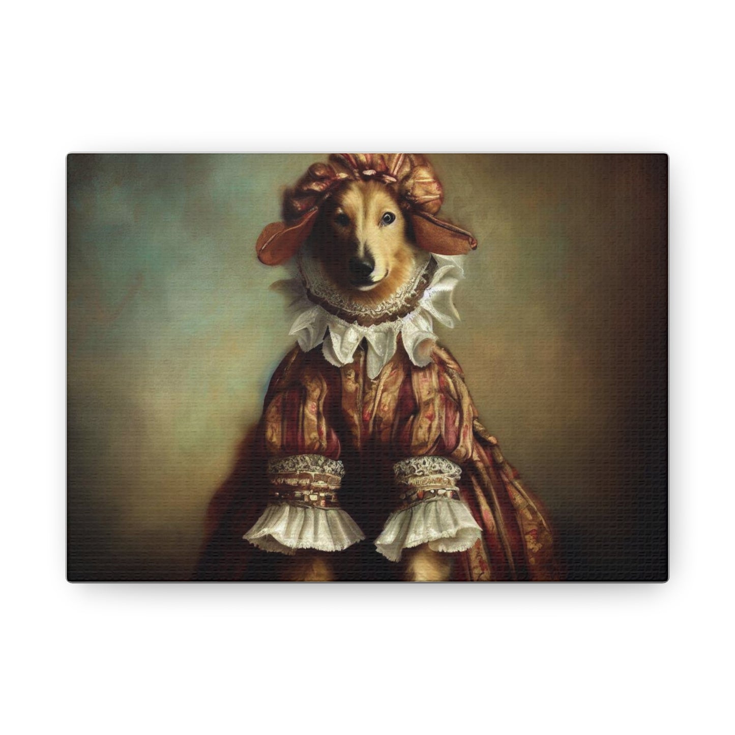 Fancy Dog, Canvas Dog Art, Dog Wall Art, Canine Canvas Art,Canvas Gallery Wraps, Pet Art 7" x 5" Premium Gallery Wraps (1.25″)