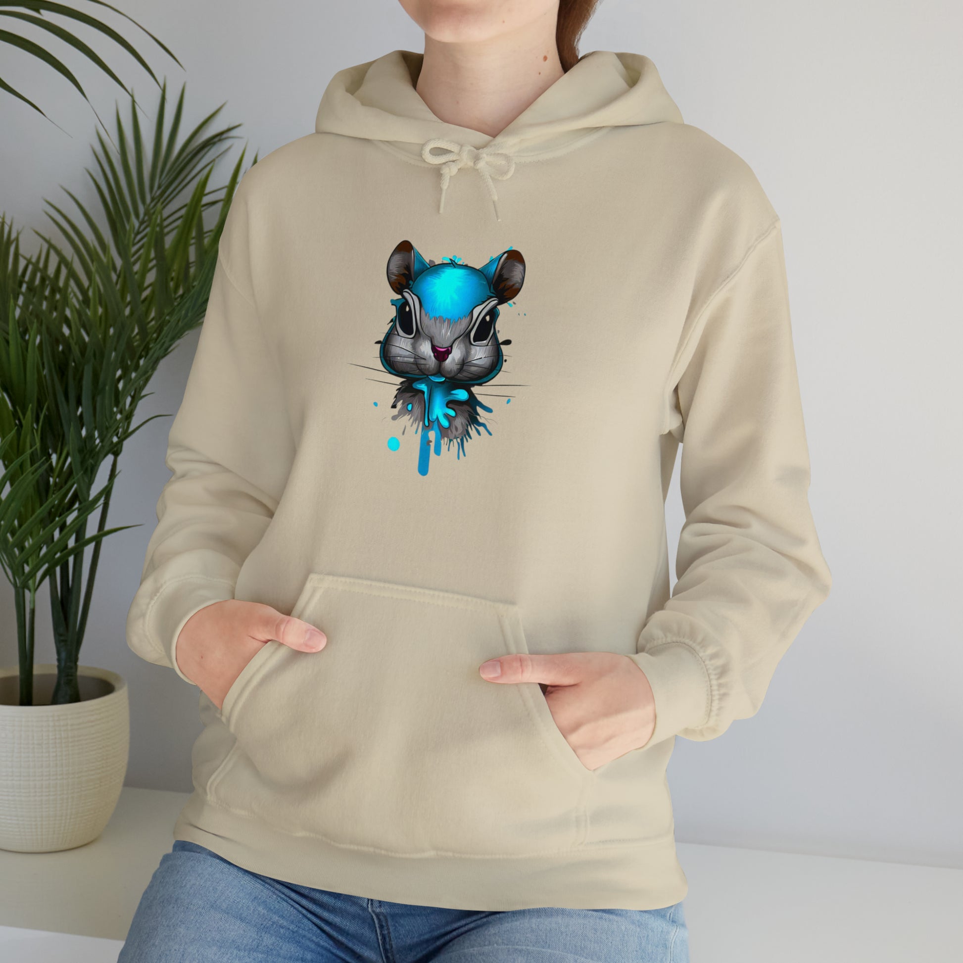 Graffiti Hoodie, Graffiti Sweatshirt,Squirrel hoodie, Urban Art Hooded Sweatshirt, Blue, - SaviTraviDesigns