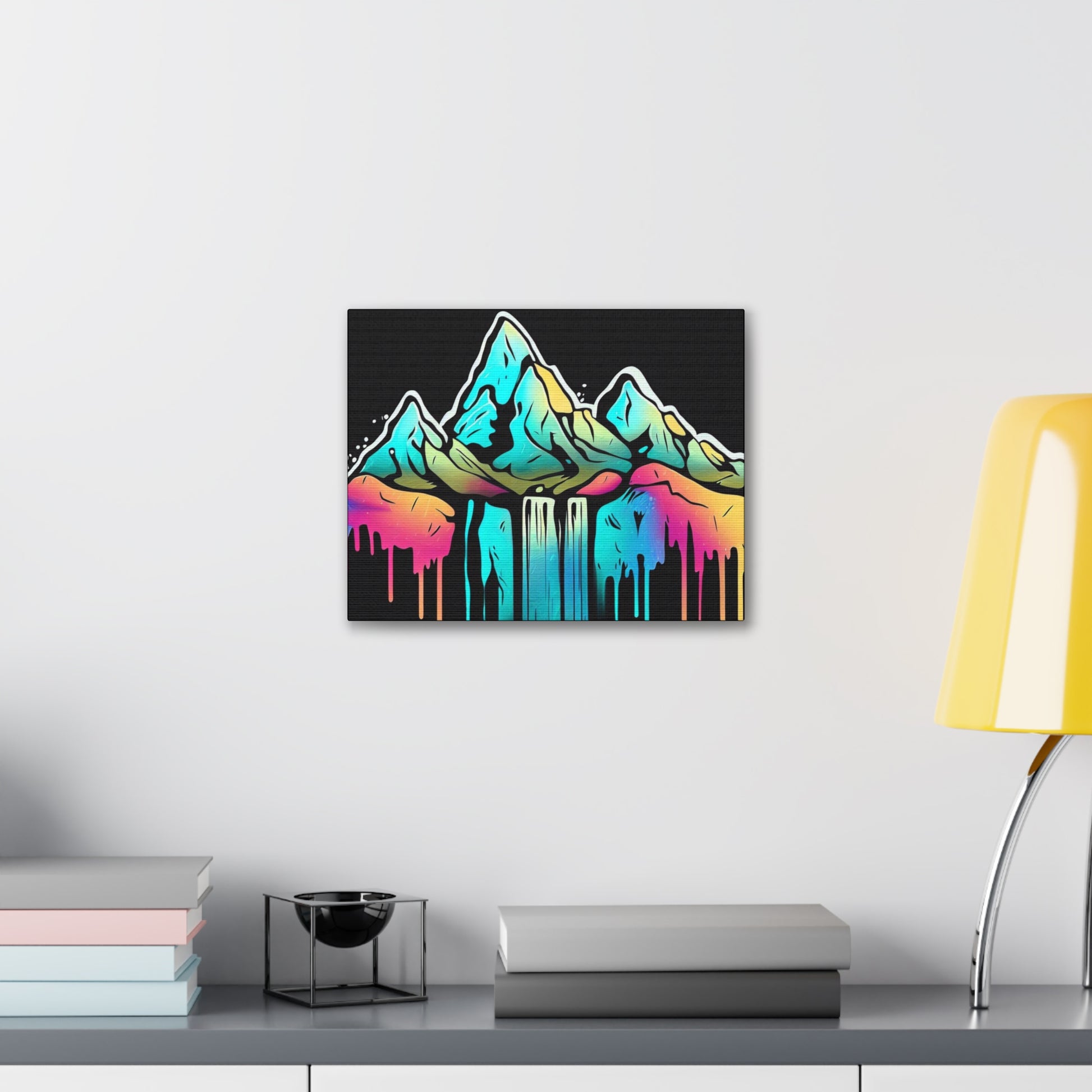 Mountain Waterfall, Graffiti-inspired home decor, Modern street art prints, Graffiti wall art, Street art canvas art, Graffiti artist prints - SaviTraviDesigns